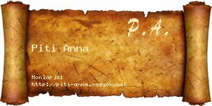 Piti Anna névjegykártya